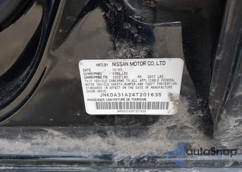 2004 Infiniti I35 Luxury from USA, damaged, VIN JNKDA31A24T201635